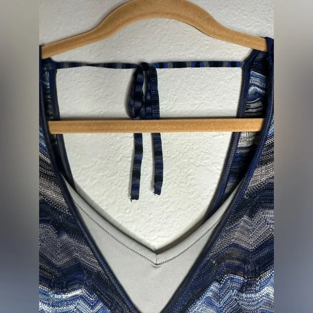 Guess Los Angeles Layered Crochet Style Chevron Dress Women’s Small - Picture 6 of 10